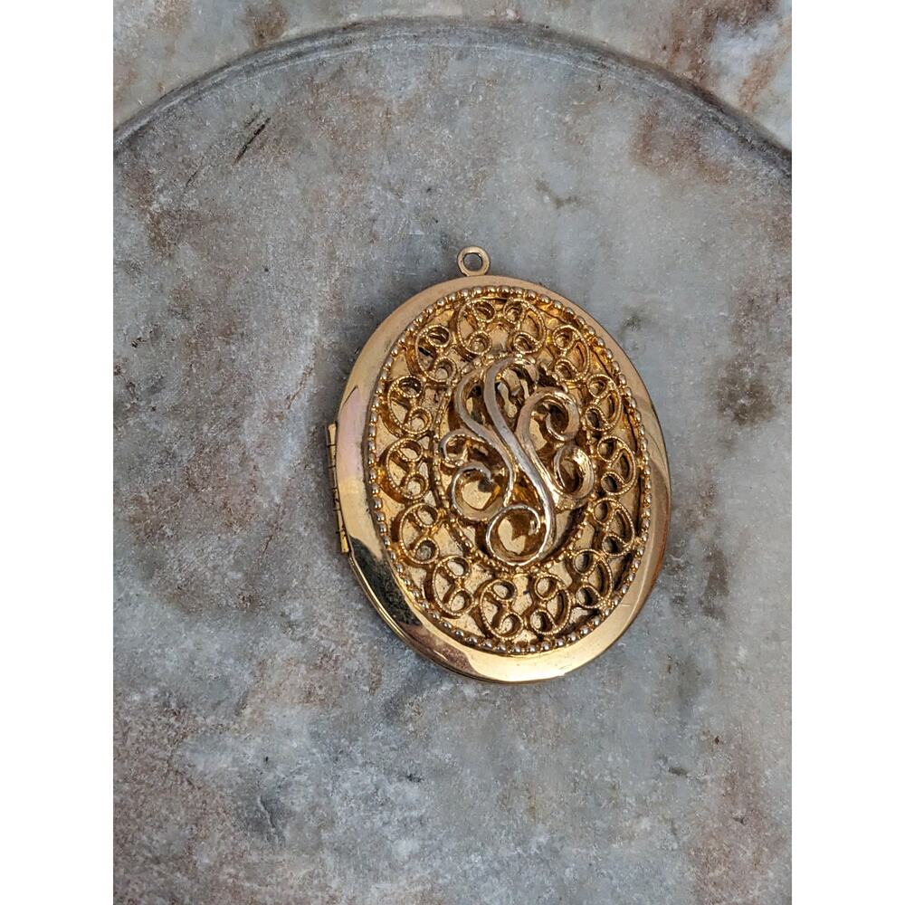 Vintage Gold Tone Sarah Coventry Locket Only Pendant